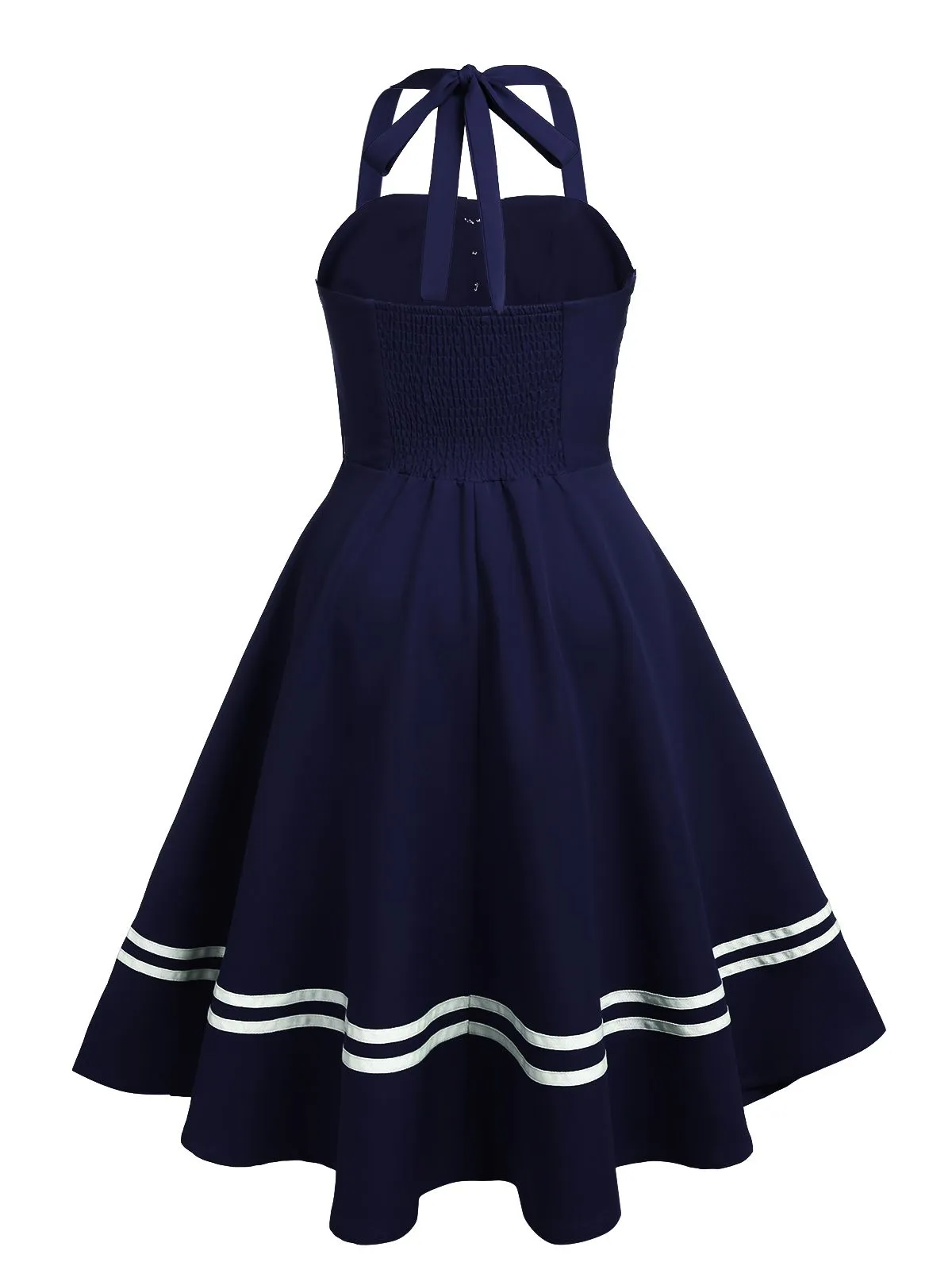 1950s Halter Navy Swing Dress sold by Retro Stage product image thumbnail 3