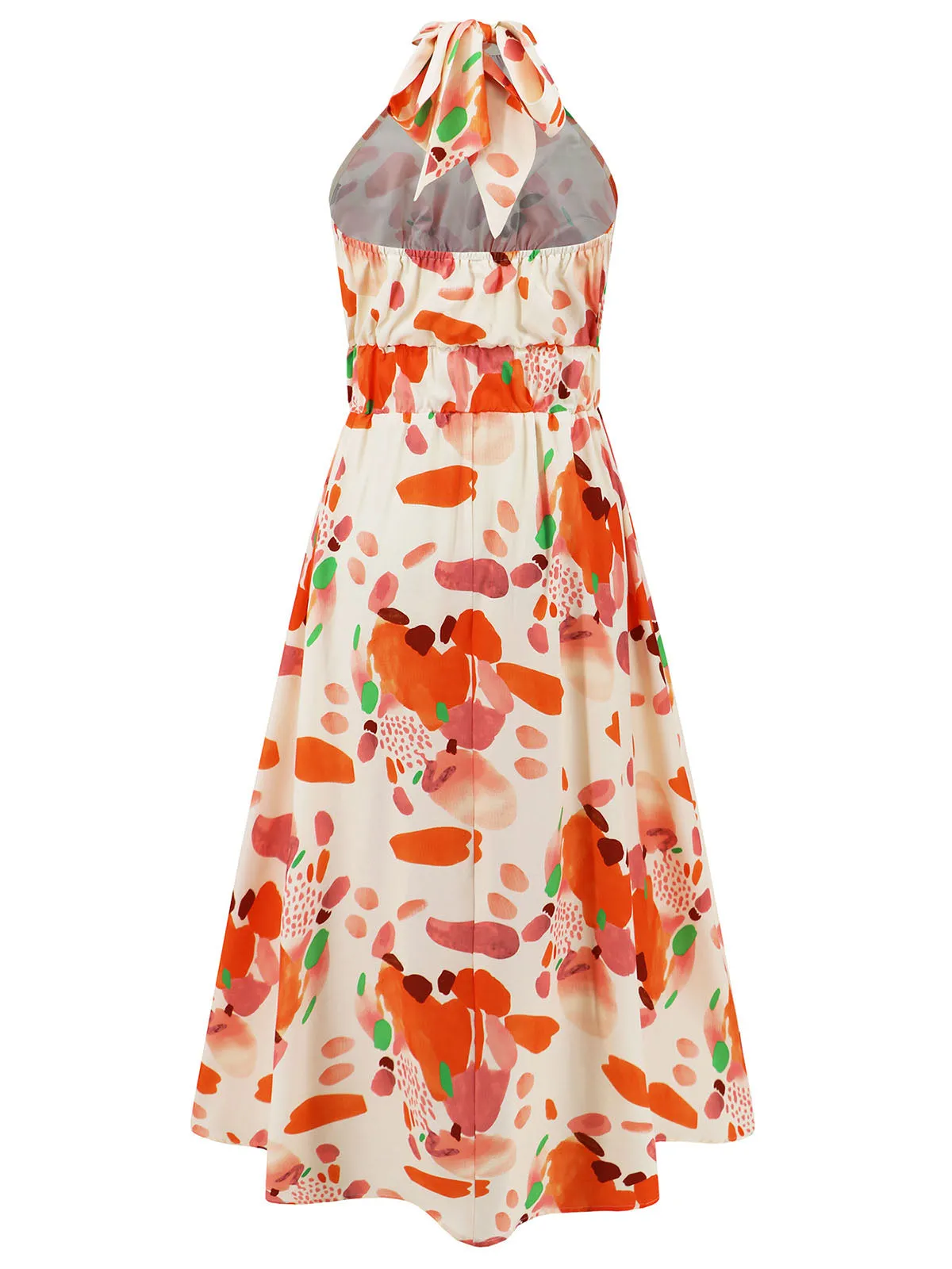 1940s Halter Lace-Up Printed Sleeveless Dress sold by Retro Stage product image thumbnail 2