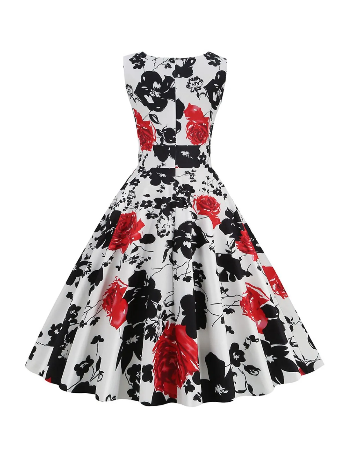 1950s V-Neck Floral Sleeveless Dress sold by Retro Stage product image thumbnail 3