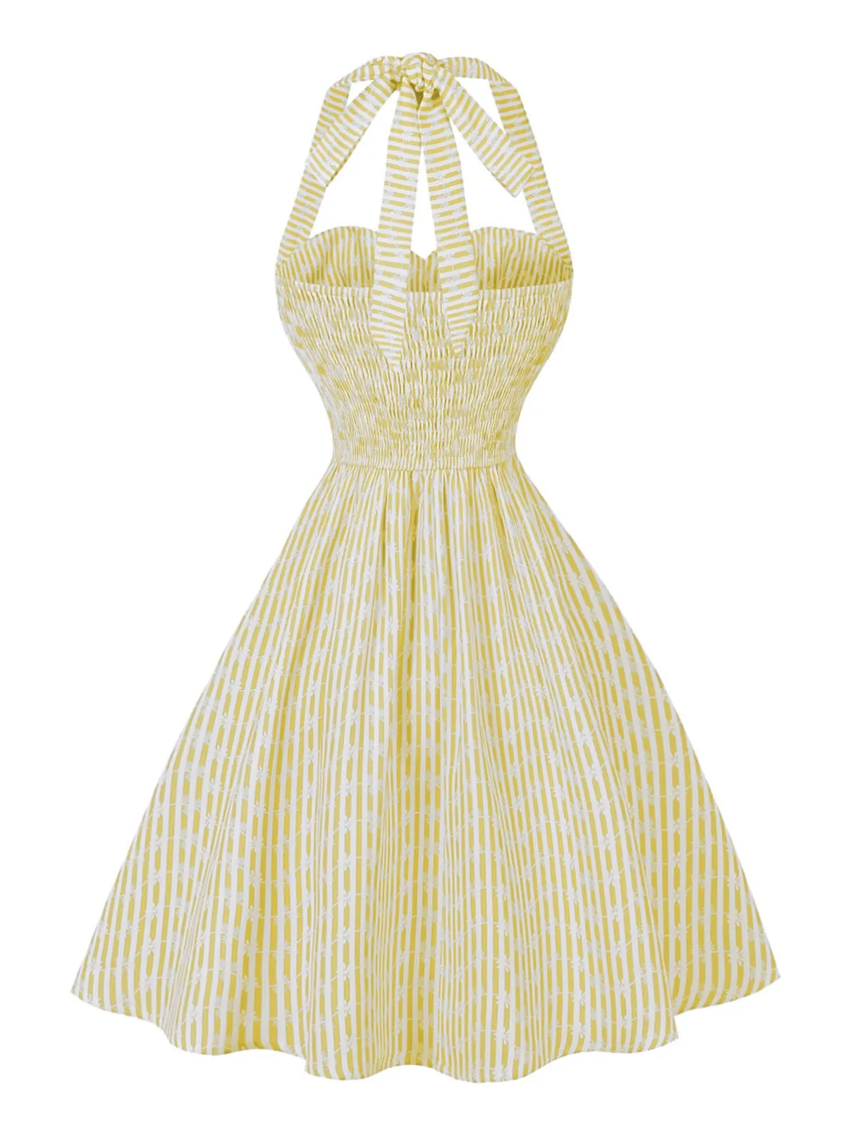 1950s Striped Halter Tie Neck Swing Mini Dress sold by Retro Stage product image thumbnail 3