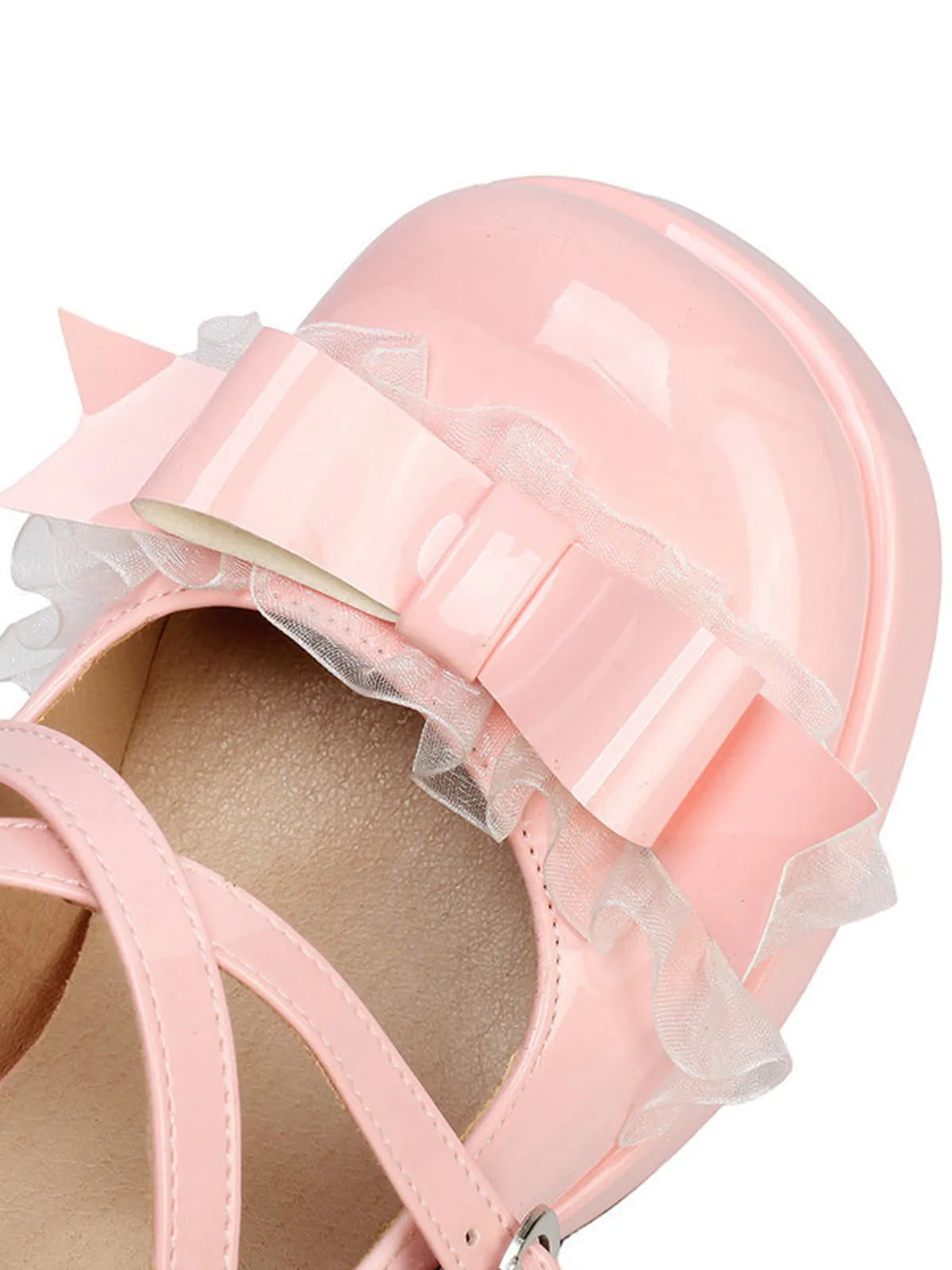 Vintage Lace Mary Jane Bow High Heeled Shoes sold by Retro Stage product image thumbnail 4