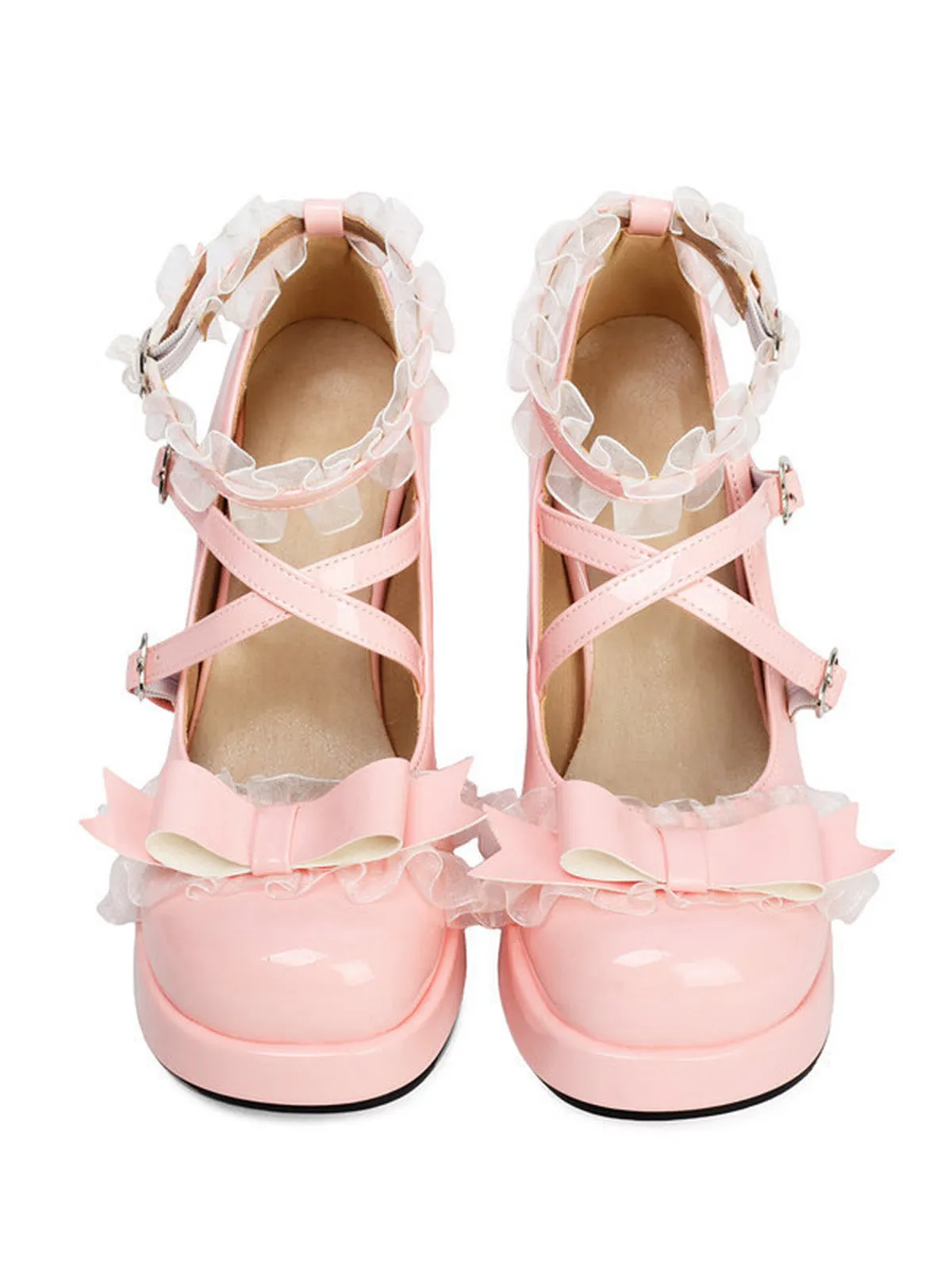 Vintage Lace Mary Jane Bow High Heeled Shoes sold by Retro Stage