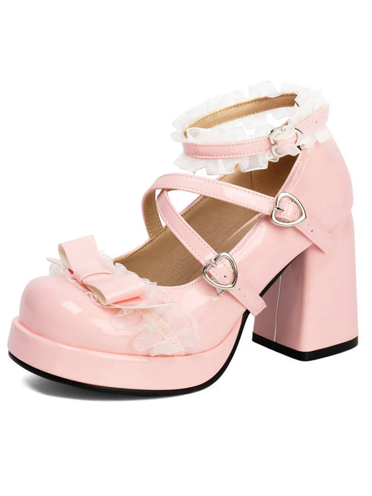 Vintage Lace Mary Jane Bow High Heeled Shoes sold by Retro Stage product image thumbnail 2
