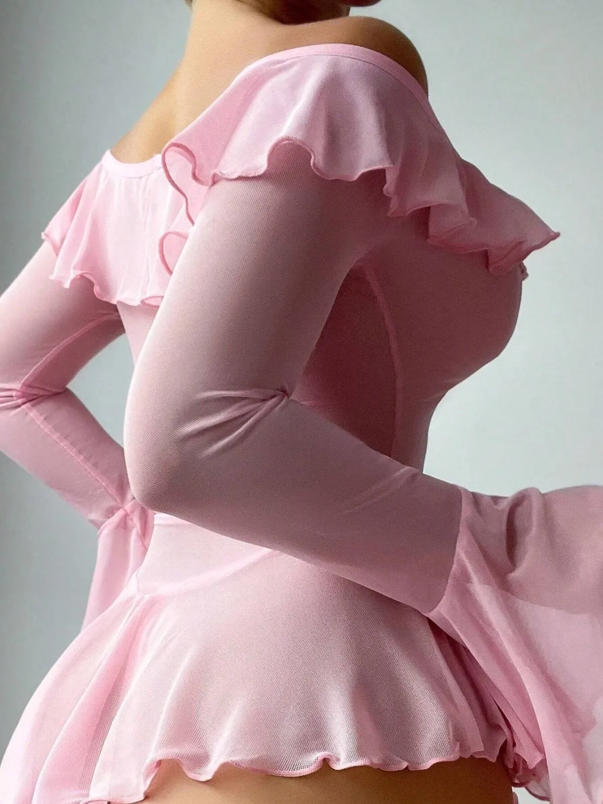 2PCS 1950s Off-Shoulder Sheer Mesh Nightgown sold by Retro Stage product image thumbnail 4