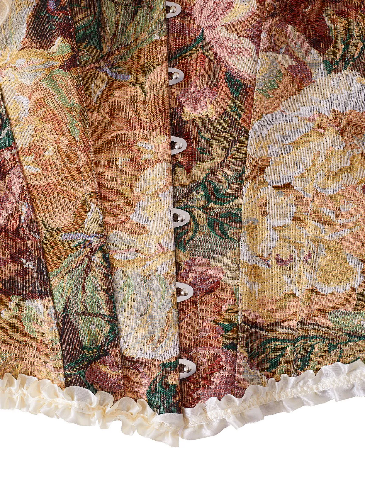 Multicolor 1950s Vintage Floral Bind Corset Top sold by Retro Stage product image thumbnail 4