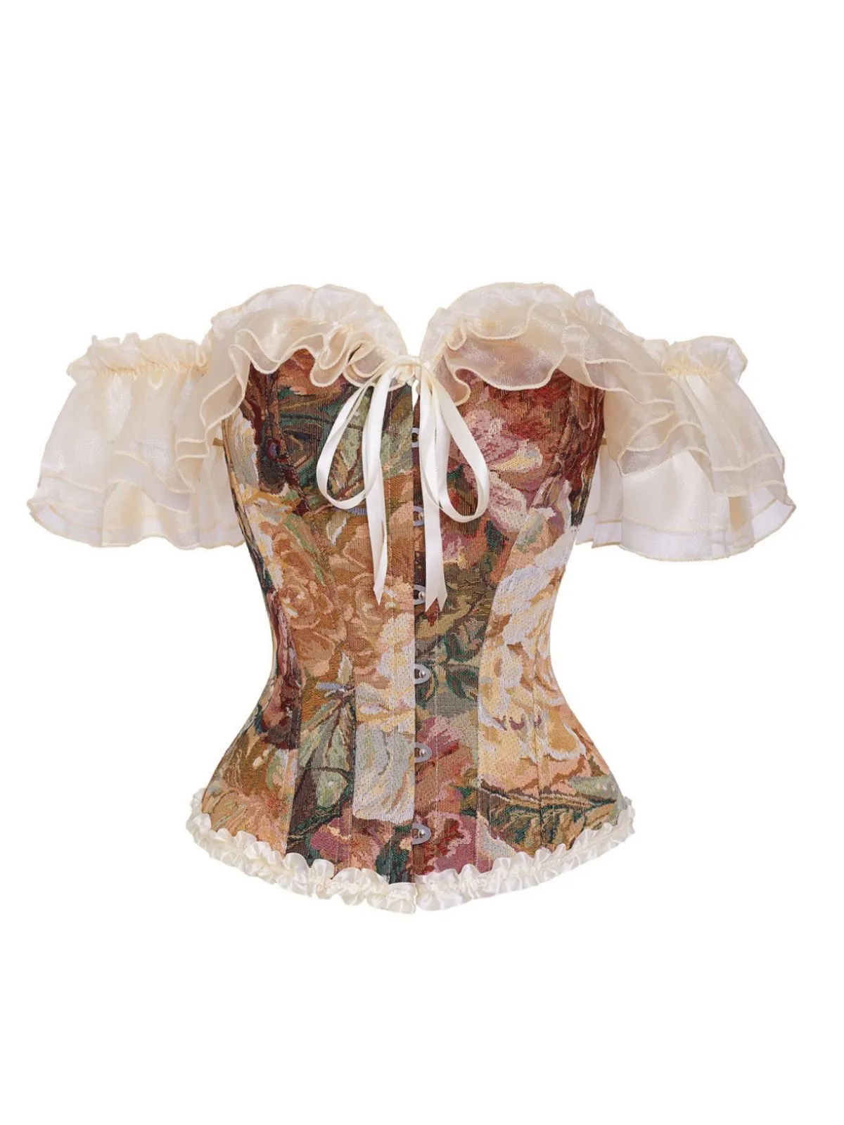 Multicolor 1950s Vintage Floral Bind Corset Top sold by Retro Stage