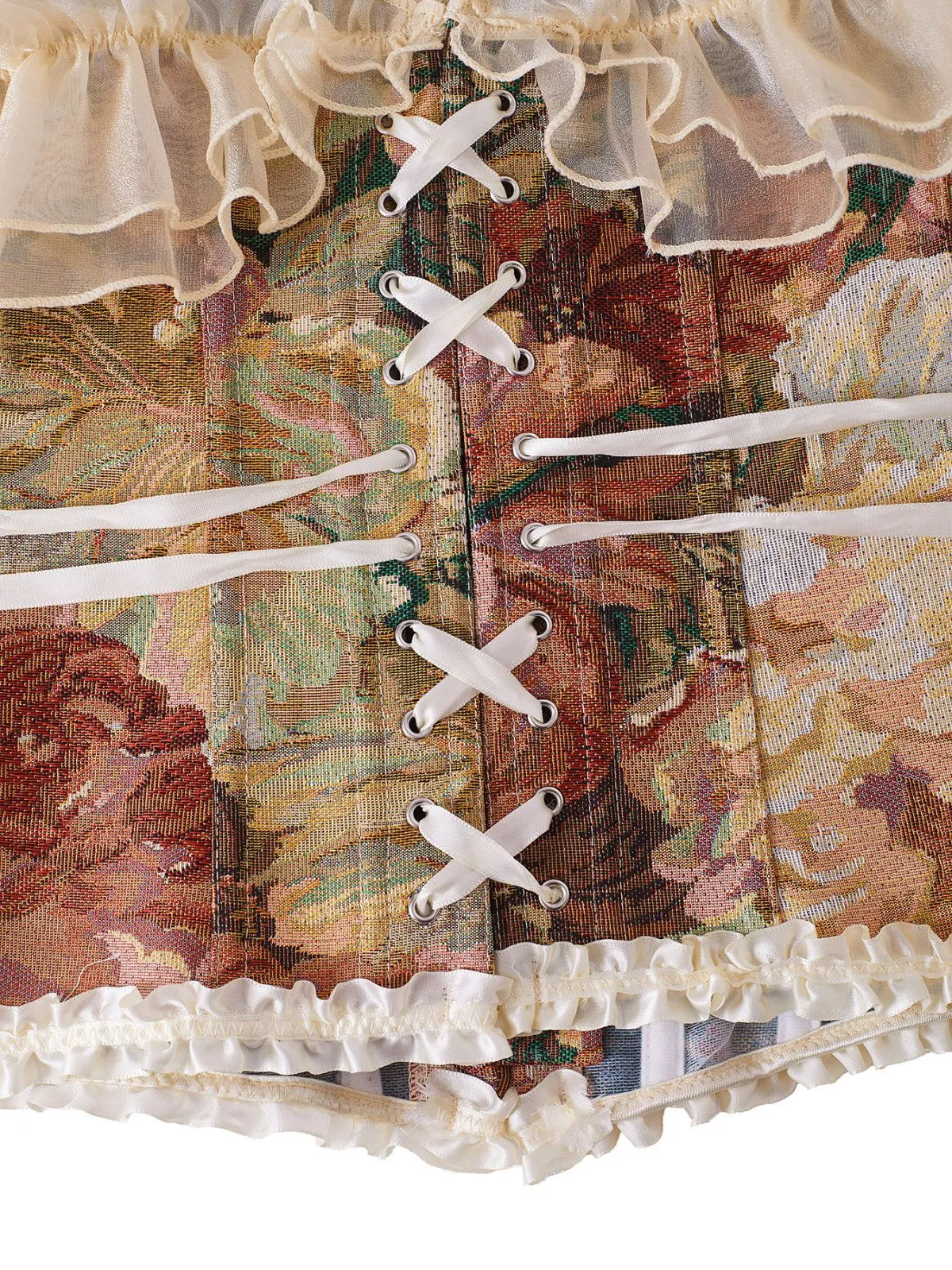 Multicolor 1950s Vintage Floral Bind Corset Top sold by Retro Stage product image thumbnail 5