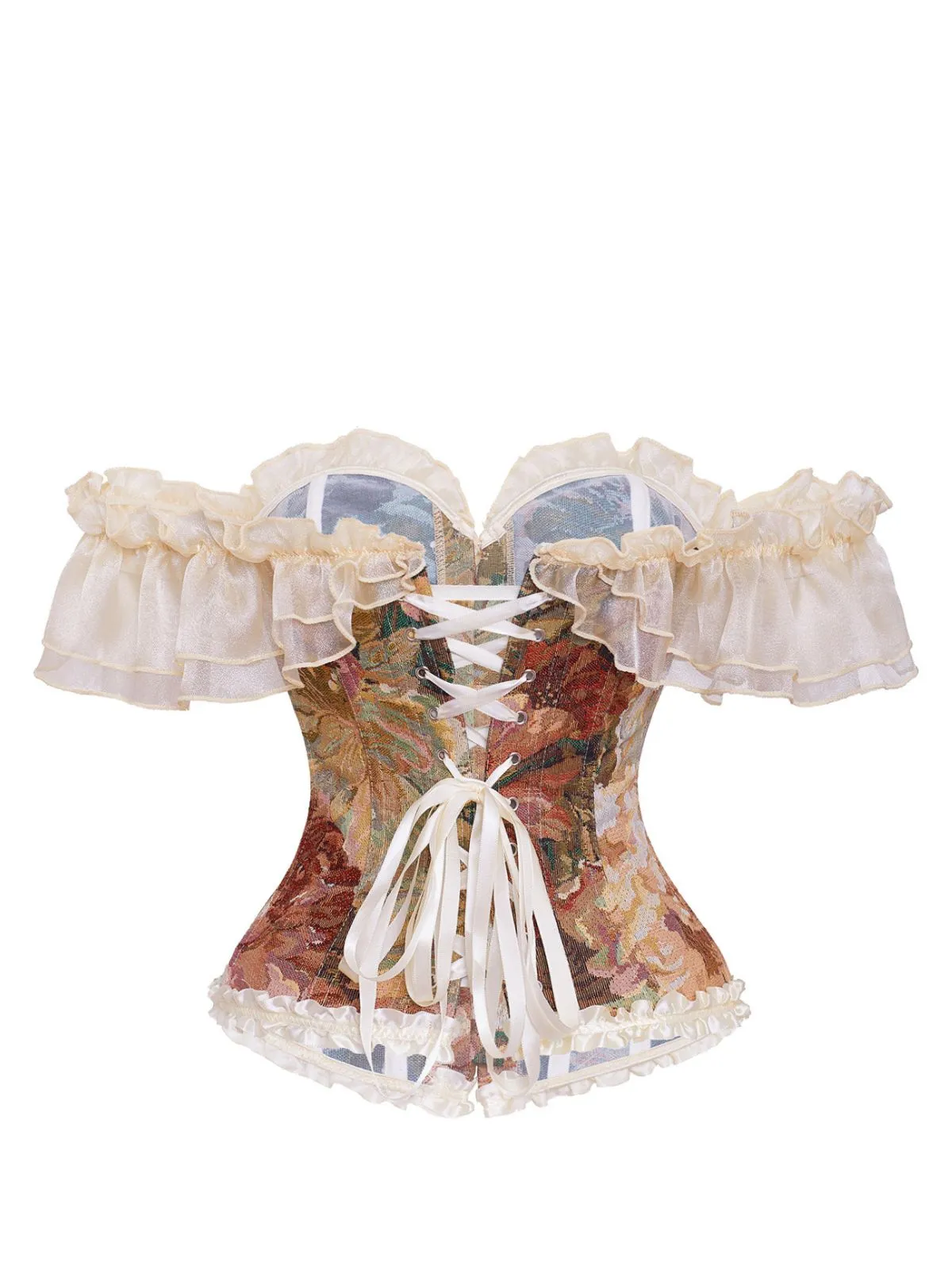 Multicolor 1950s Vintage Floral Bind Corset Top sold by Retro Stage product image thumbnail 2