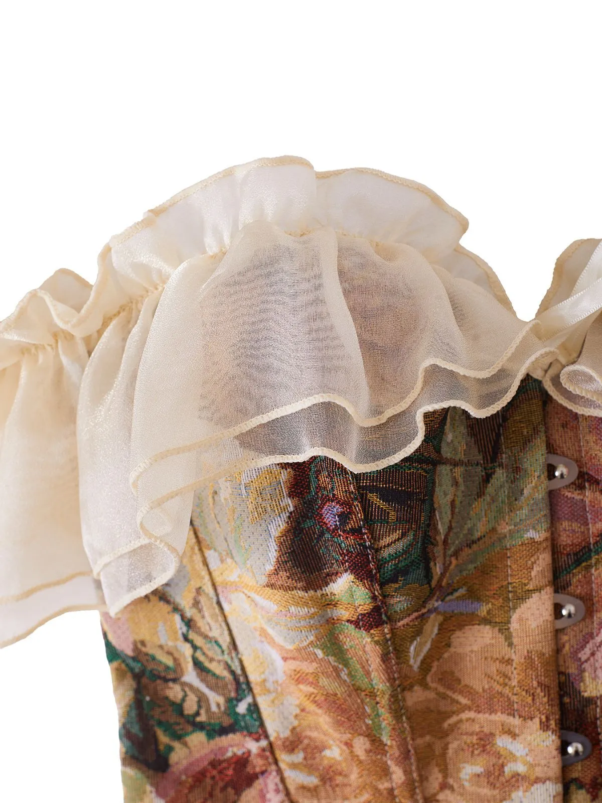 Multicolor 1950s Vintage Floral Bind Corset Top sold by Retro Stage product image thumbnail 3
