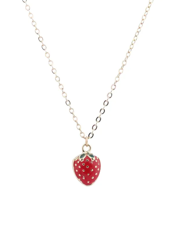 Cute Strawberry Pendant Necklace made by Retro Stage