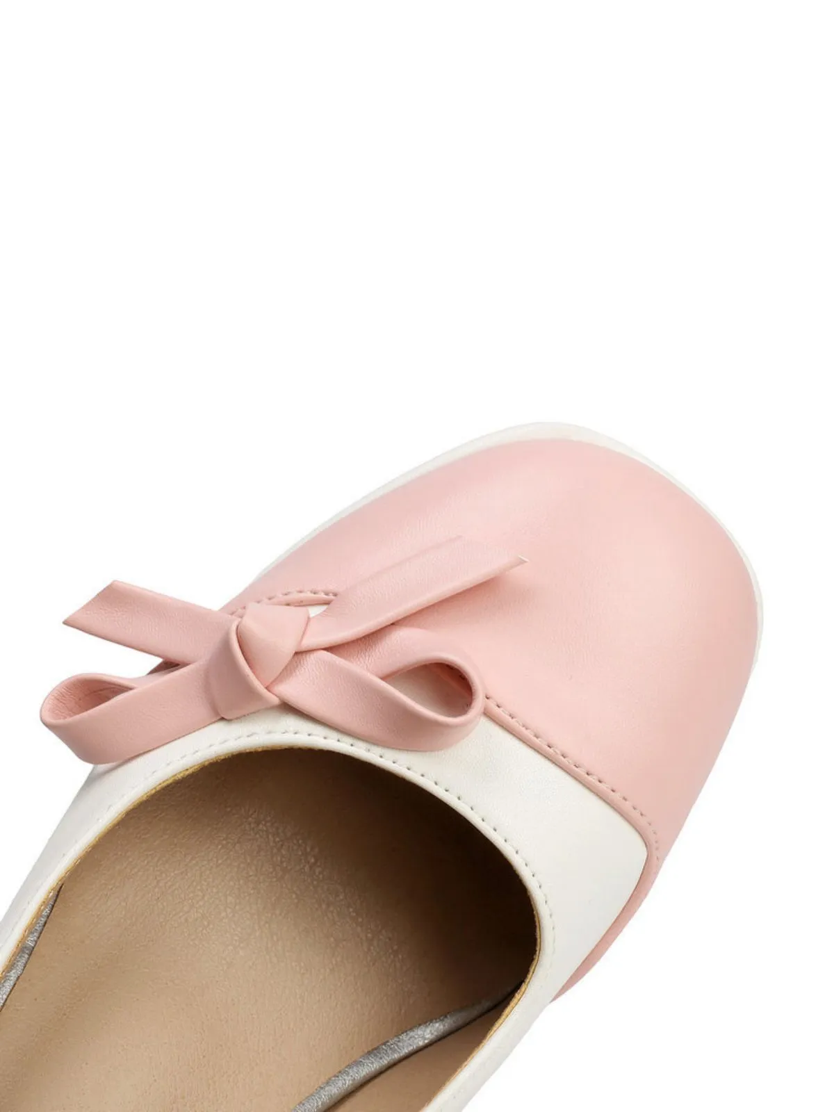Colorblock Pearls Ankle Strap Bow Chunky-Heel Shoes sold by Retro Stage product image thumbnail 5
