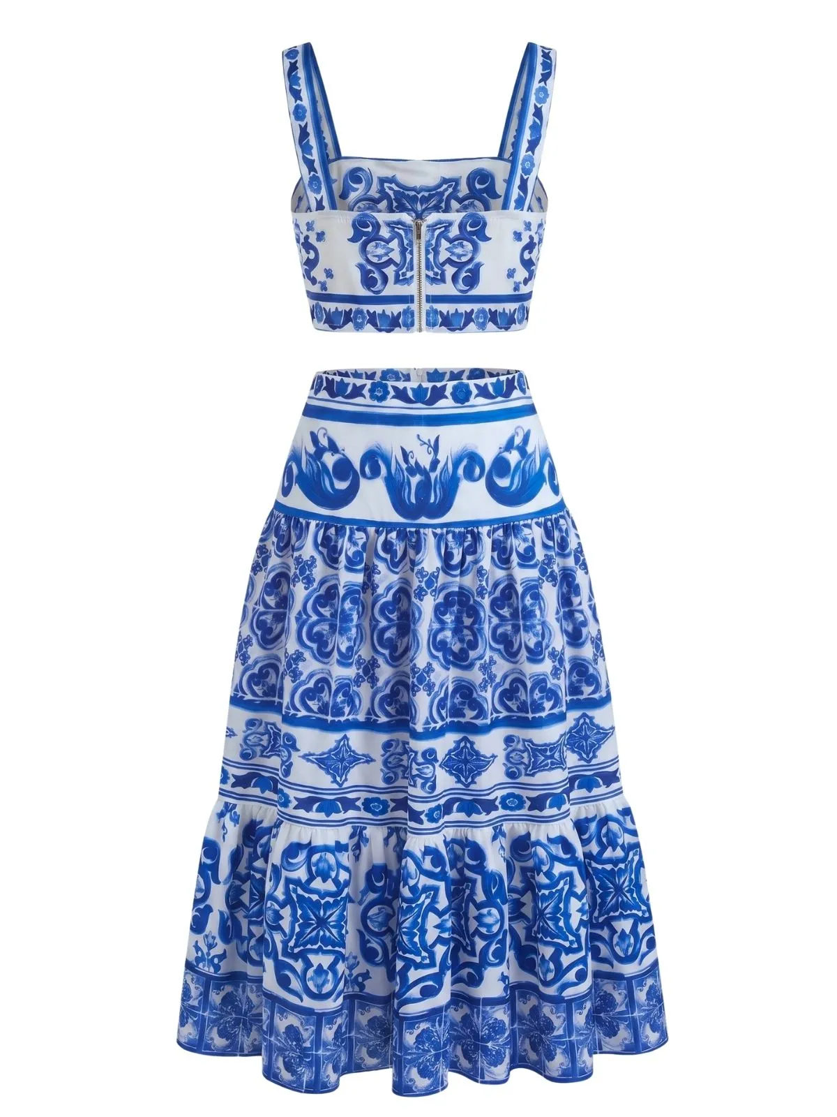 2PCS 1960s Bohemian Floral Crop Top & Maxi Skirt sold by Retro Stage product image thumbnail 3