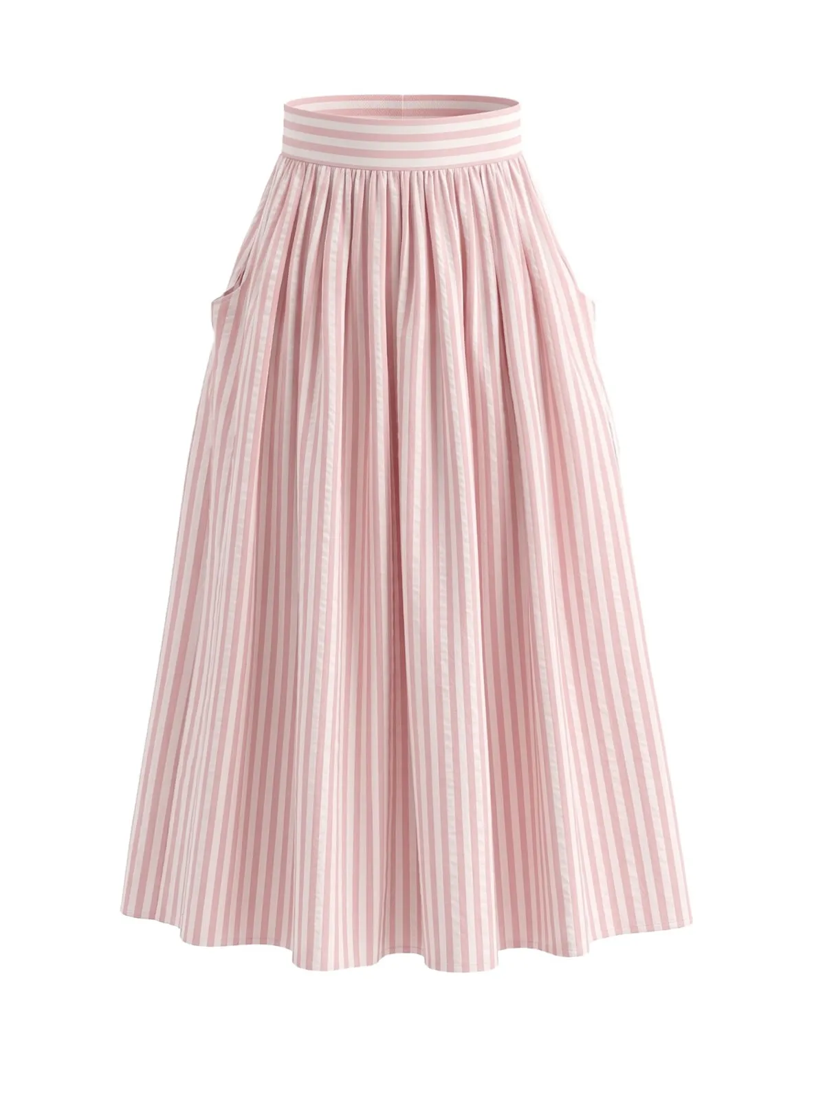 1950s Striped High Waist Swing Midi Skirt sold by Retro Stage product image thumbnail 3