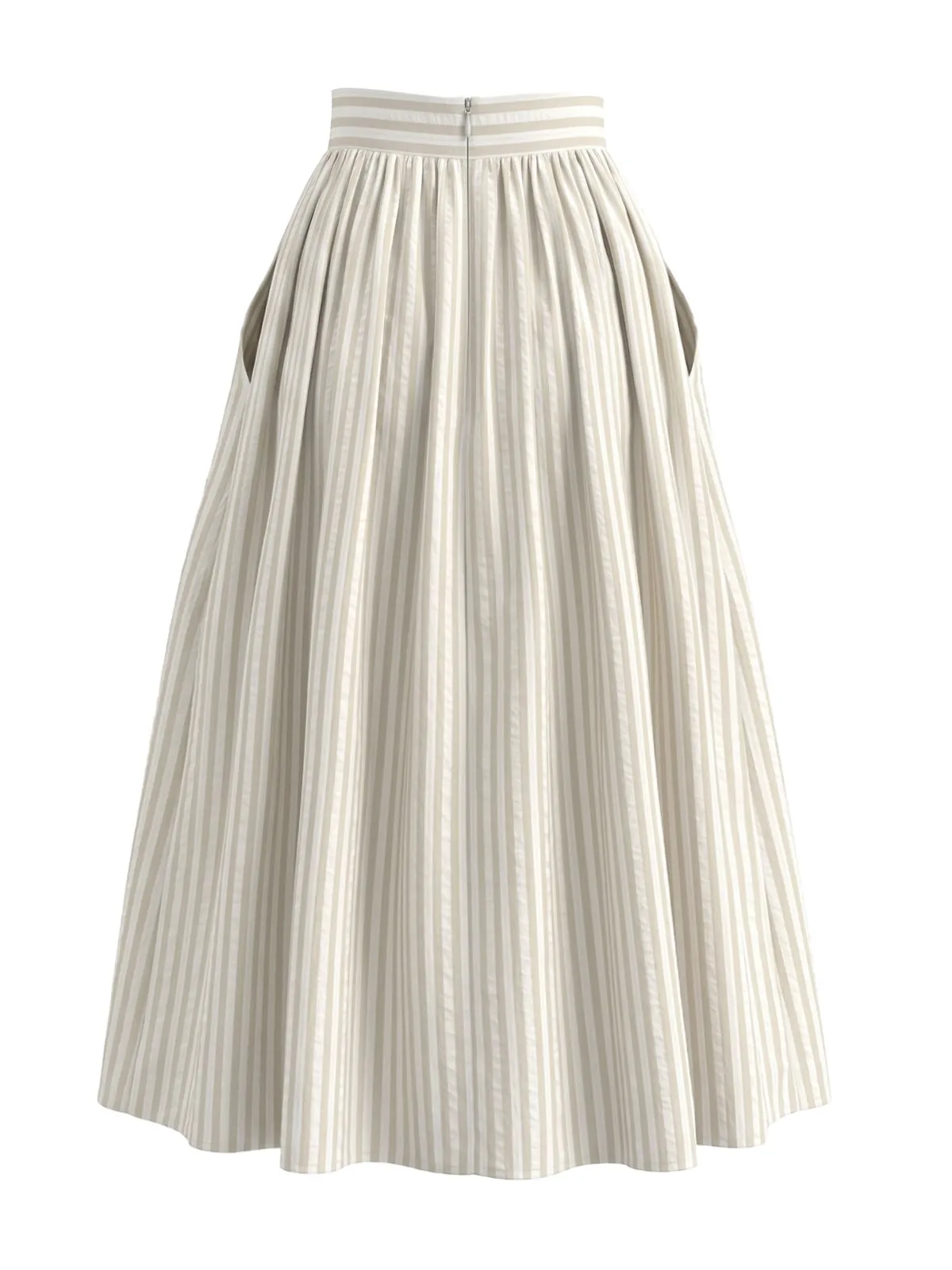 1950s Striped High Waist Swing Midi Skirt sold by Retro Stage product image thumbnail 2