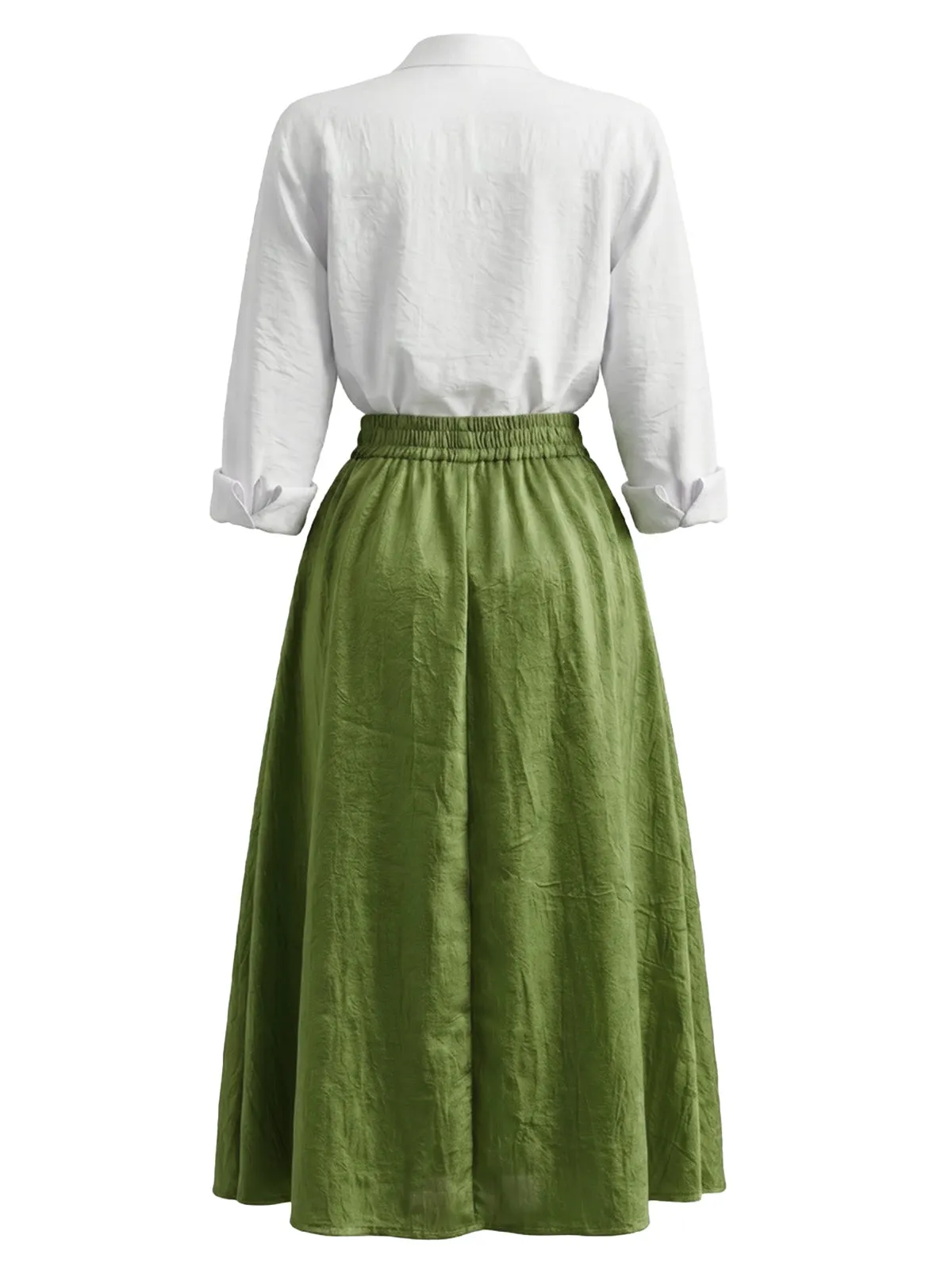 2PCS 1950s Long Sleeve Blouse & Midi Skirt Set sold by Retro Stage product image thumbnail 2