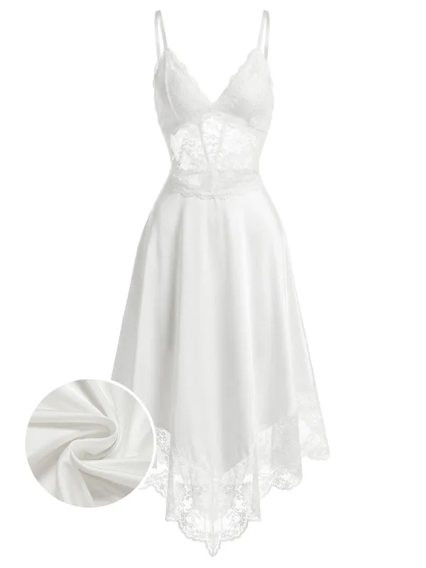 [Pre-Sale] White 1930s Lace Corset Satin Nightgown made by Retro Stage