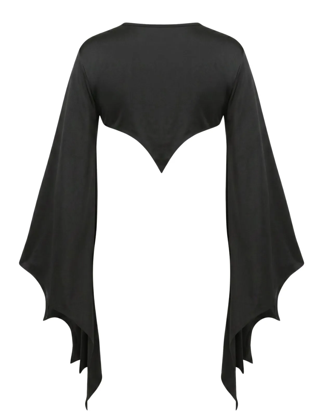 Black 1970s Tie-Neck Halloween Batwing Cape sold by Retro Stage product image thumbnail 2