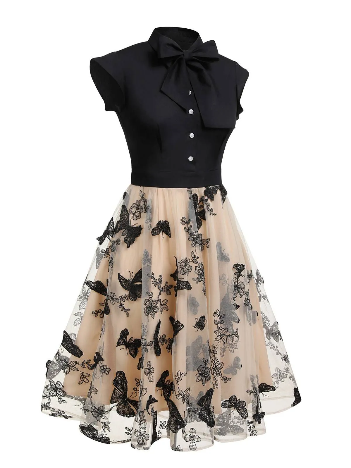 Green 1950s Floral Patchwork Vintage Dress sold by Retro Stage product image thumbnail 4