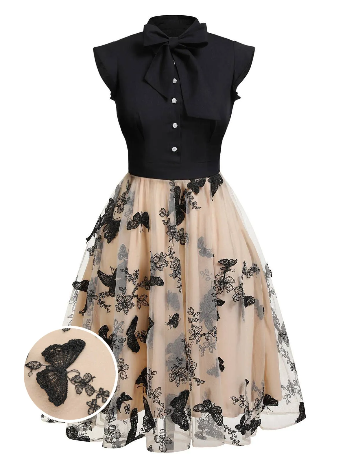Green 1950s Floral Patchwork Vintage Dress sold by Retro Stage product image thumbnail 2