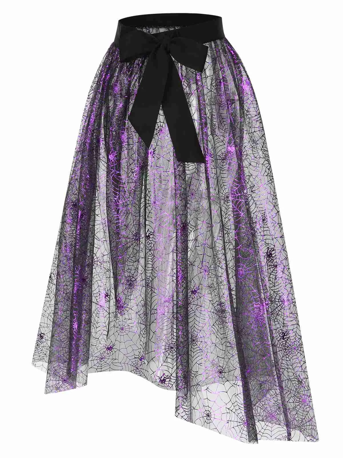 Purple 1950s Spiderweb Mesh Skirted Cover-Up sold by Retro Stage product image thumbnail 3