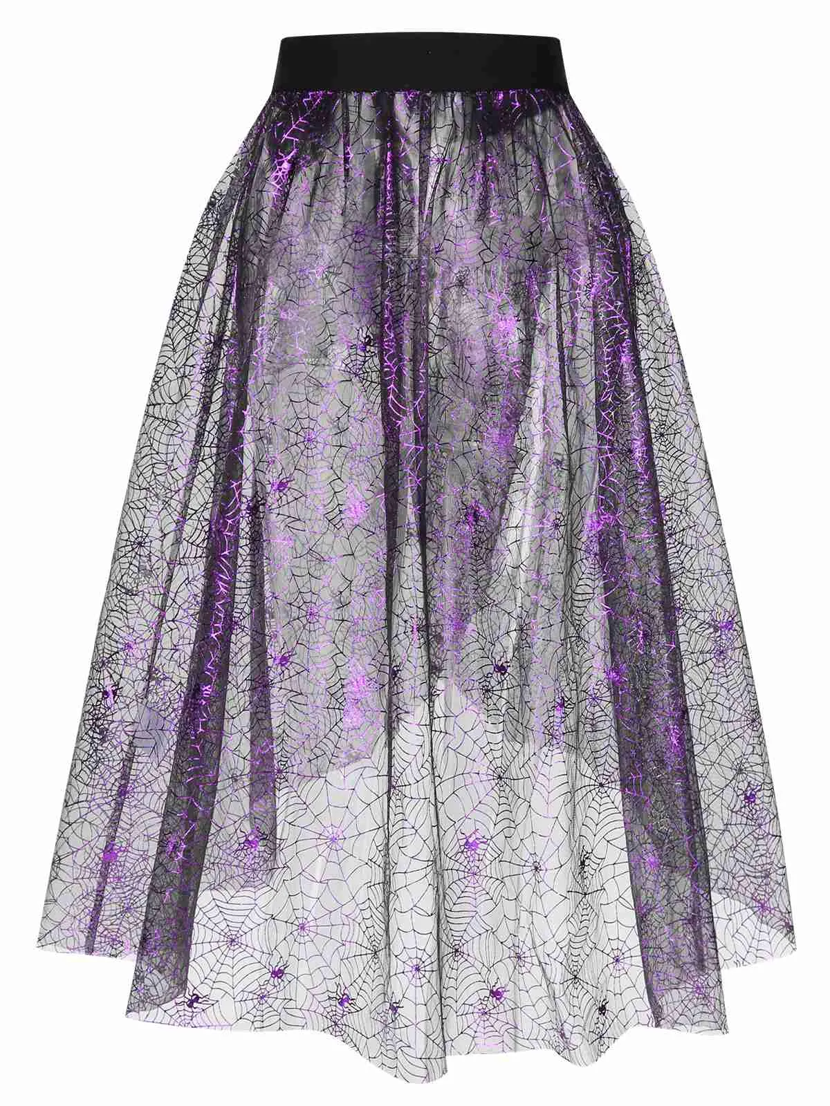 Purple 1950s Spiderweb Mesh Skirted Cover-Up sold by Retro Stage product image thumbnail 4