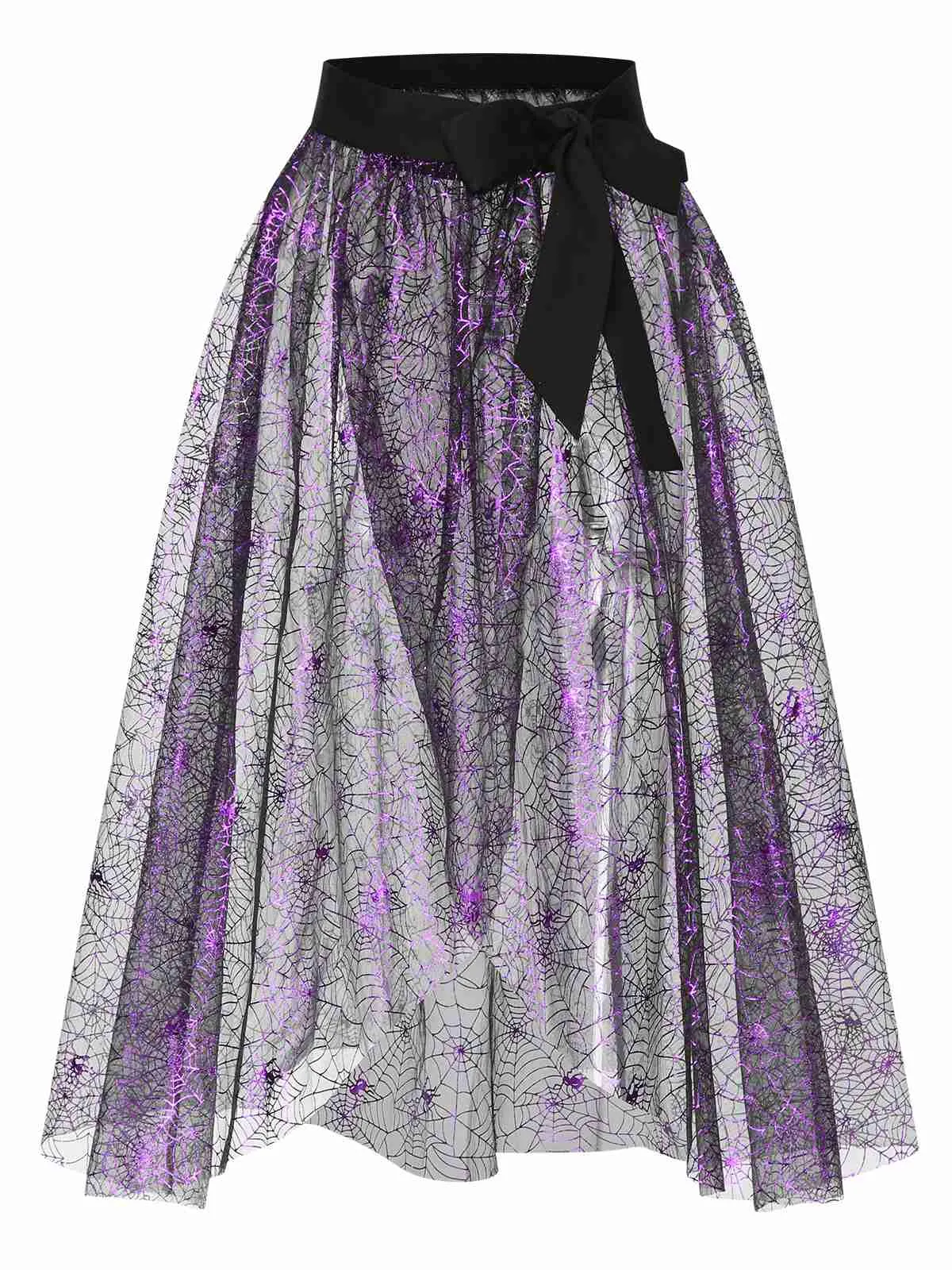 Purple 1950s Spiderweb Mesh Skirted Cover-Up sold by Retro Stage product image thumbnail 2
