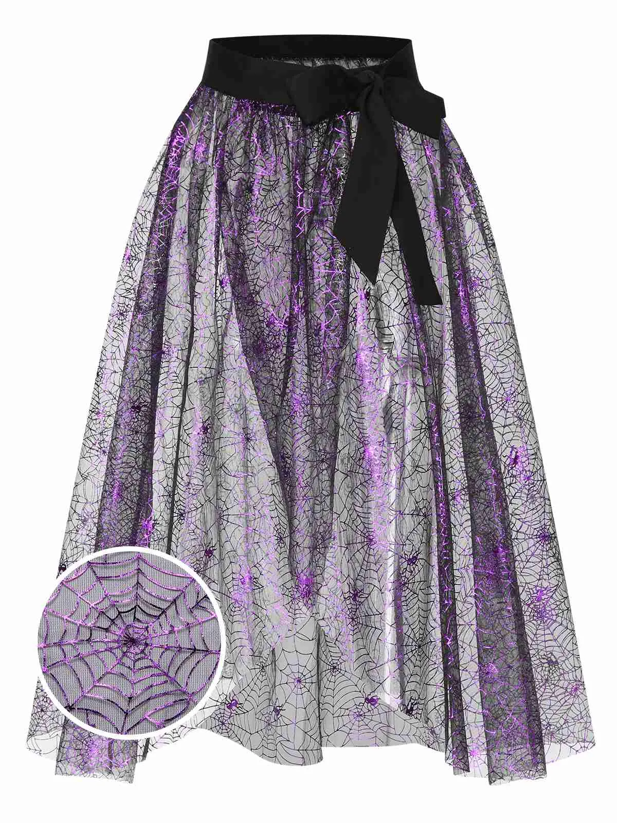 Purple 1950s Spiderweb Mesh Skirted Cover-Up sold by Retro Stage
