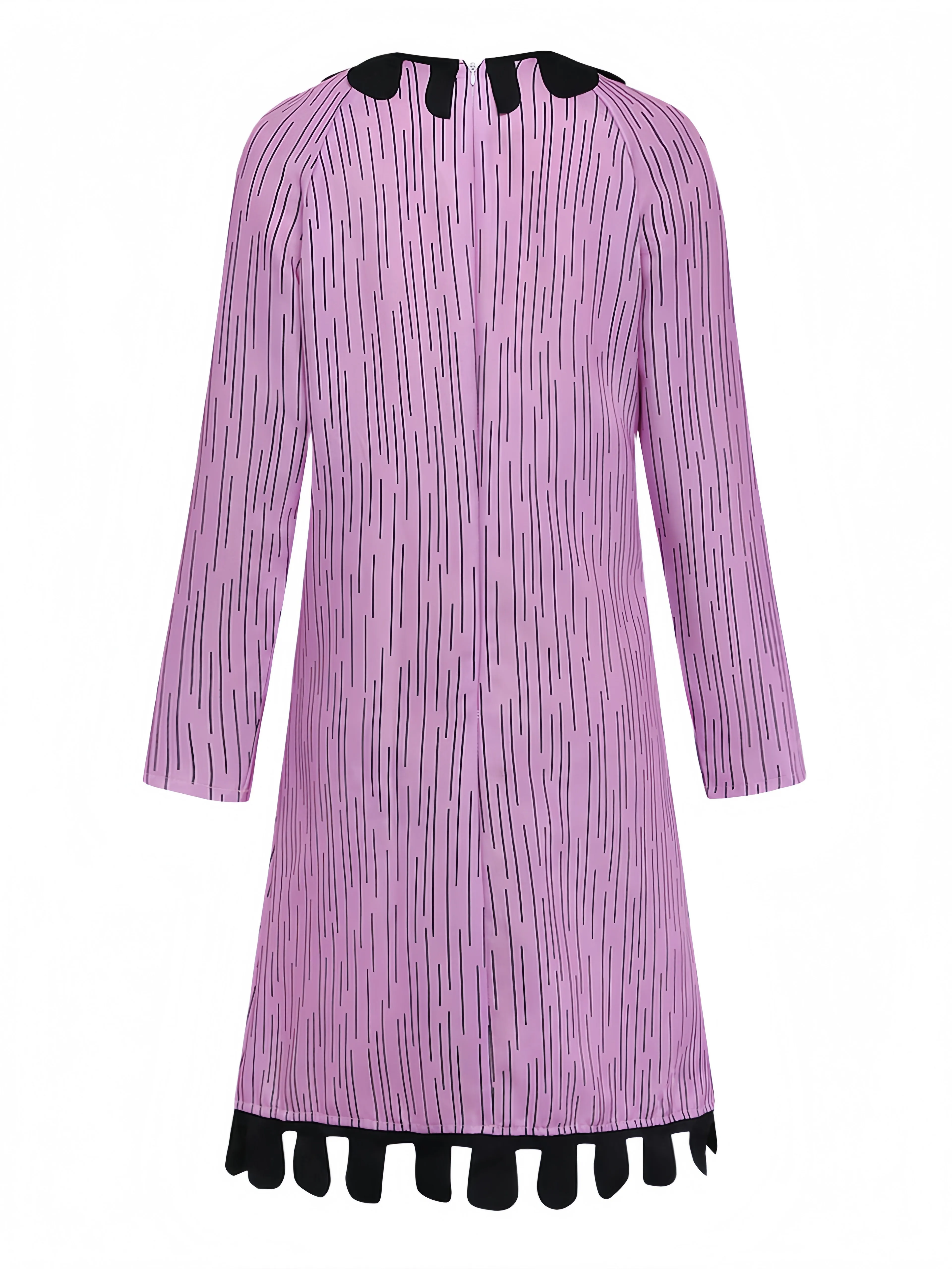 Purple 1940s Sally Skellington Cosplay Striped Costume Set sold by Retro Stage product image thumbnail 4