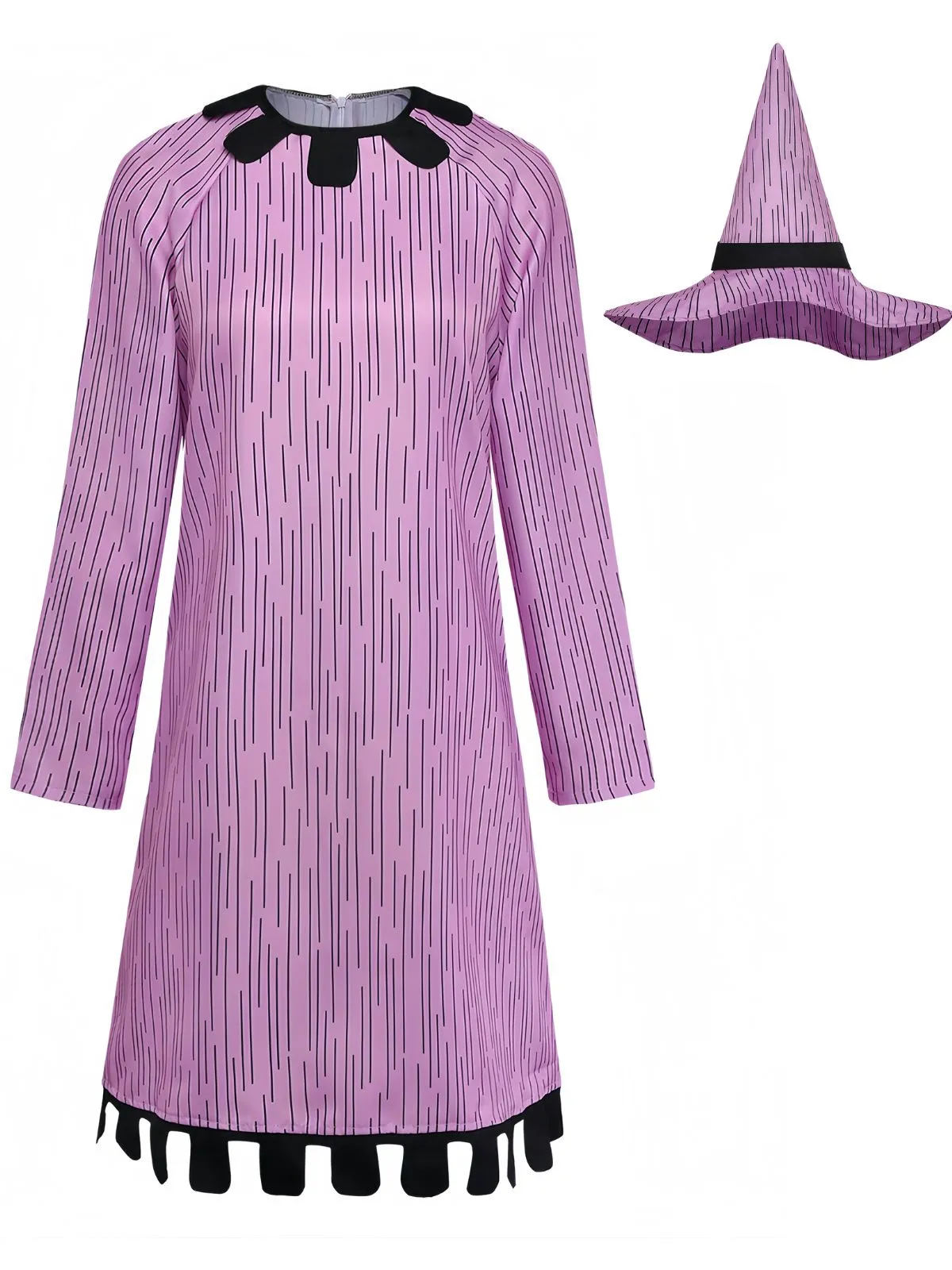 Purple 1940s Sally Skellington Cosplay Striped Costume Set sold by Retro Stage product image thumbnail 2