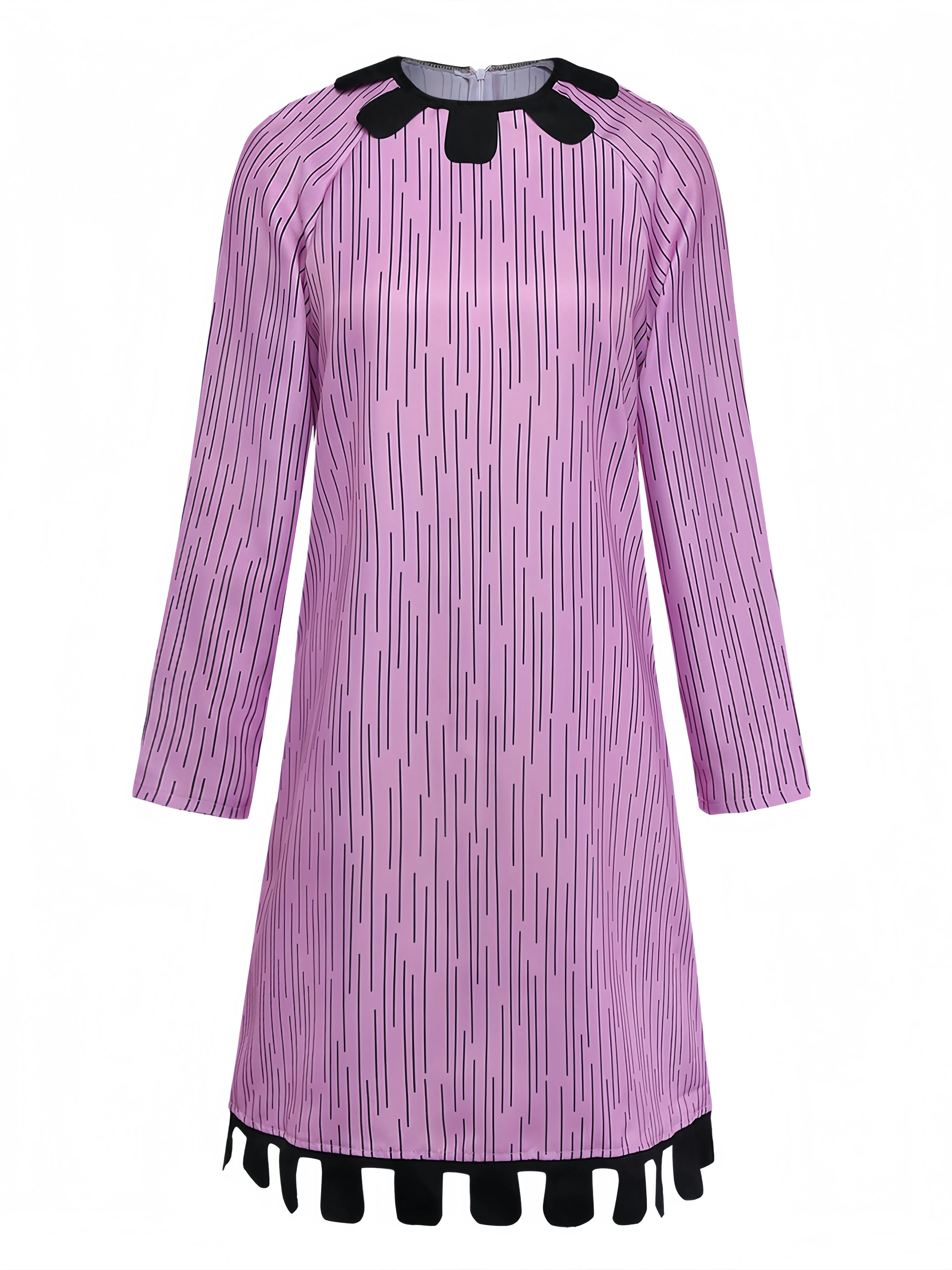 Purple 1940s Sally Skellington Cosplay Striped Costume Set sold by Retro Stage product image thumbnail 3