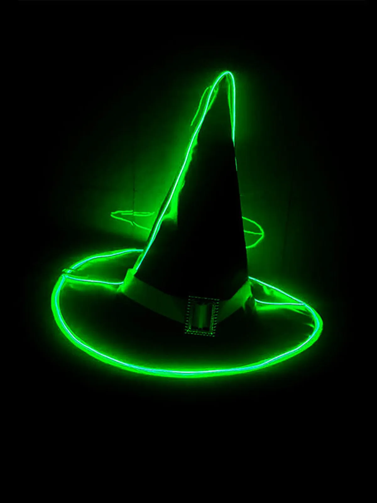 Black Glow in the Dark Halloween Witch Hat sold by Retro Stage product image thumbnail 2