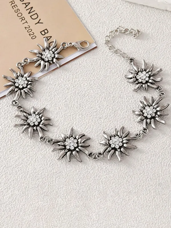 Vintage Edelweiss Rhinestone Bracelet made by Retro Stage
