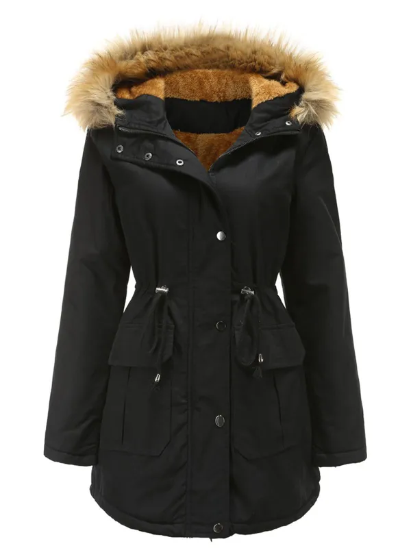 1950s Solid Zipper Fur Trimmed Coat made by Retro Stage