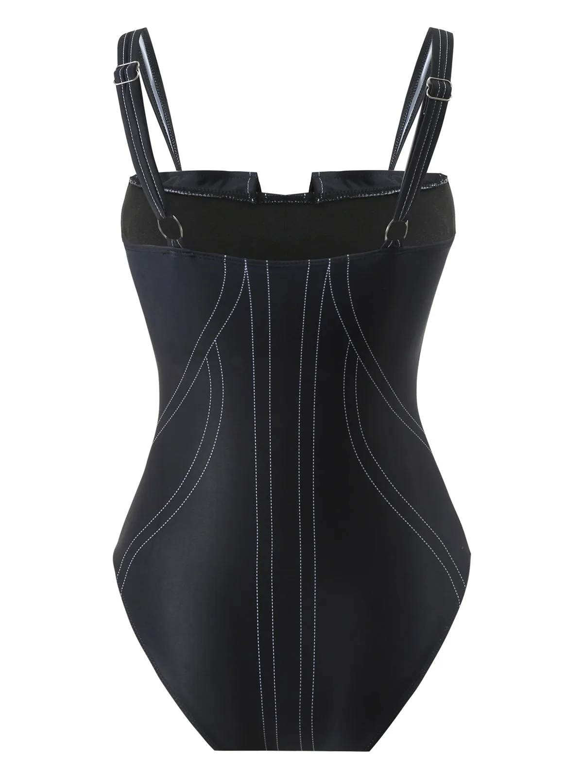 2PCS Black 1940s Gothic Straps Swimsuit & Pants sold by Retro Stage product image thumbnail 5