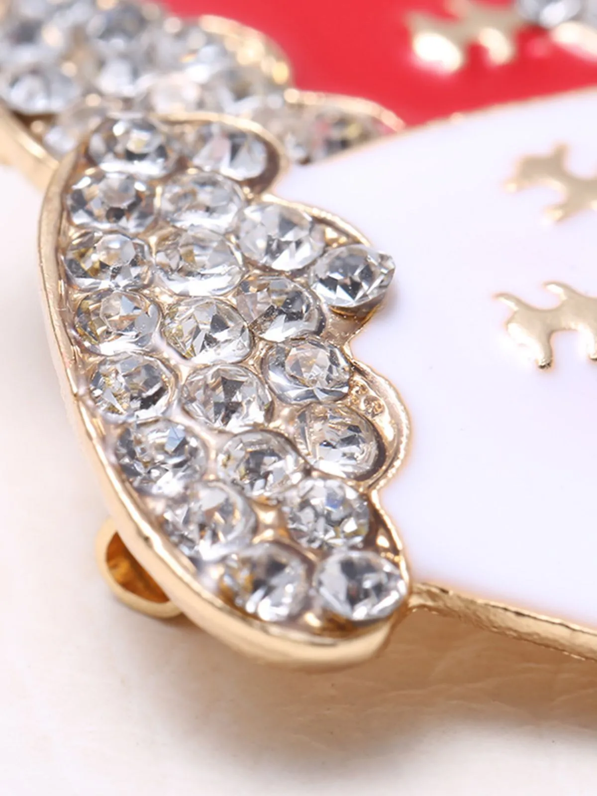 Retro Christmas Gloves Rhinestone Brooch sold by Retro Stage product image thumbnail 2