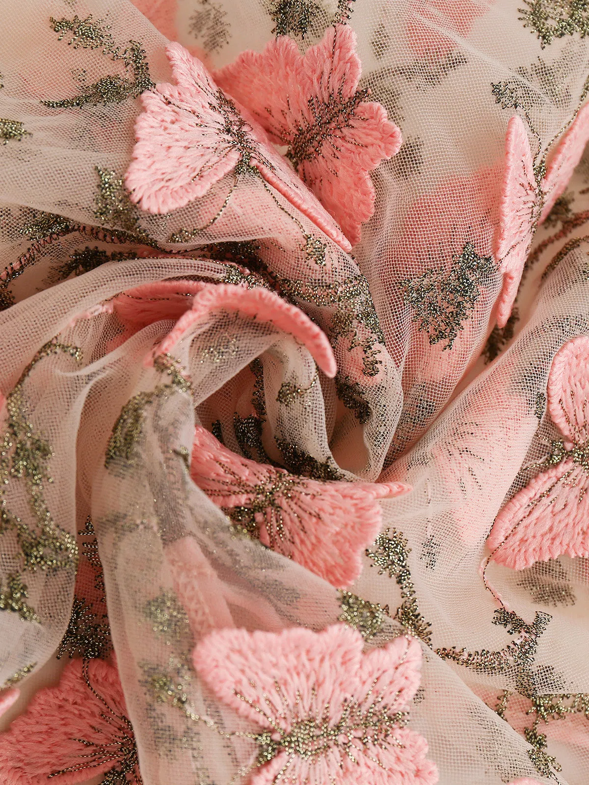 Pink 1940s Floral Butterflies Spaghetti Strap Nightgown sold by Retro Stage product image thumbnail 4