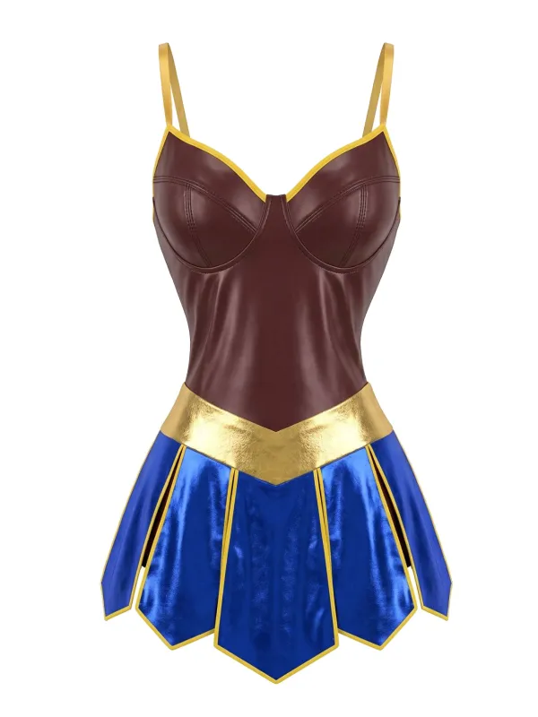 1980s Metallic Superhero Cosplay Nightgown Set made by Retro Stage