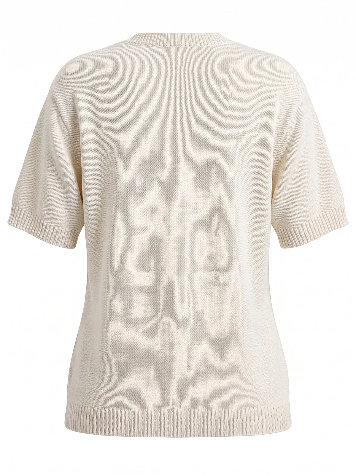 Beige 1940s Floral Embroidered Tie Front Knit Top sold by Retro Stage product image thumbnail 2