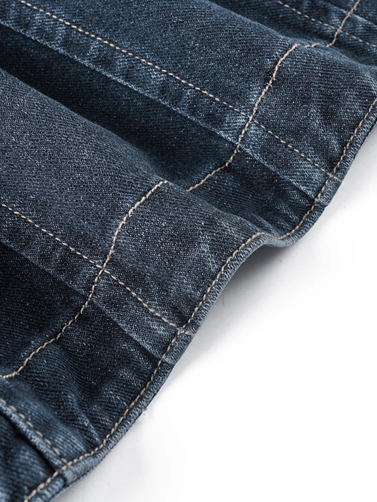 Deep Blue 1950s Lapel Denim Cropped Jacket sold by Retro Stage product image thumbnail 3