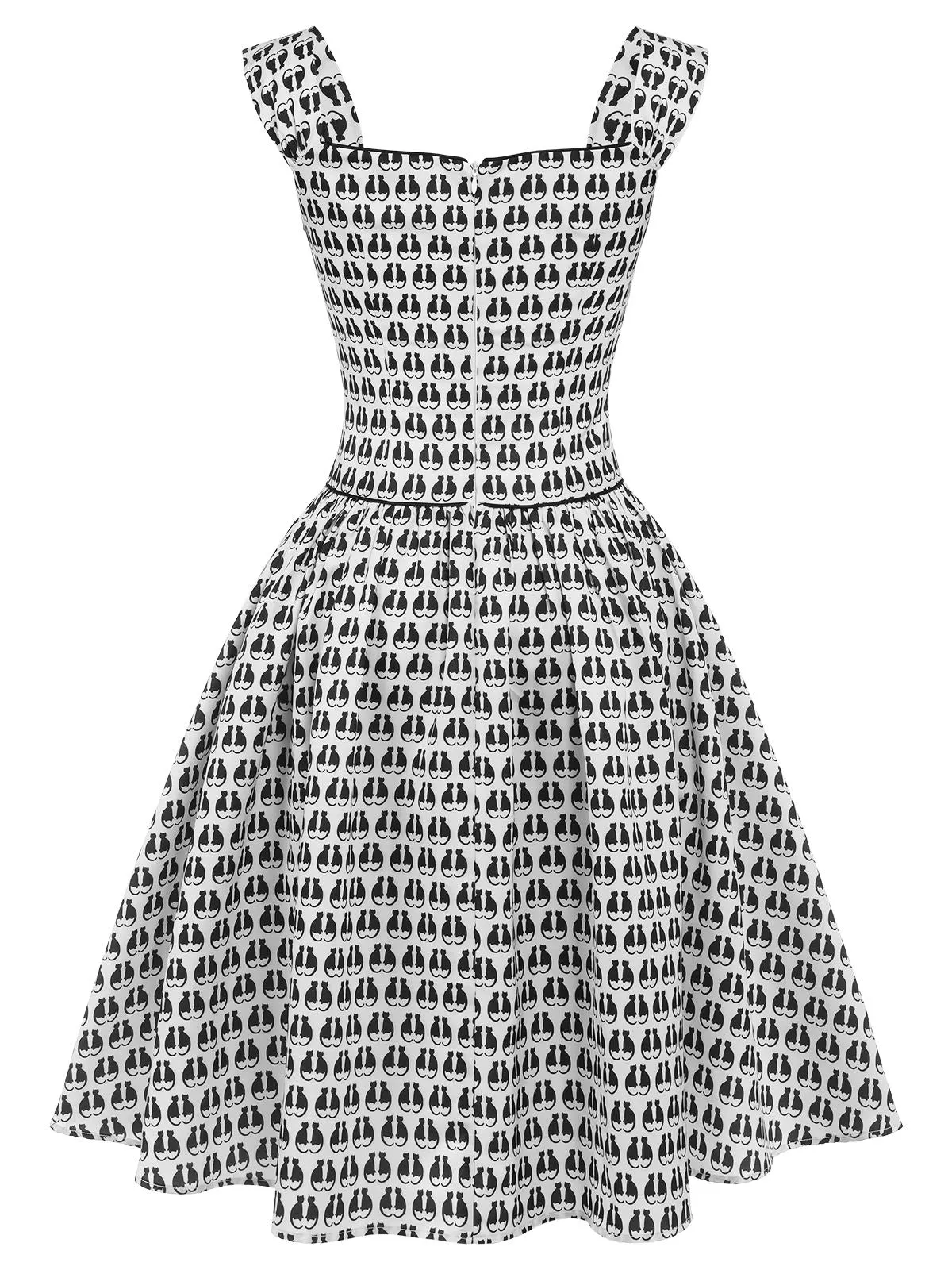 1950s Halloween Cat Print Velvet Bow Dress sold by Retro Stage product image thumbnail 4