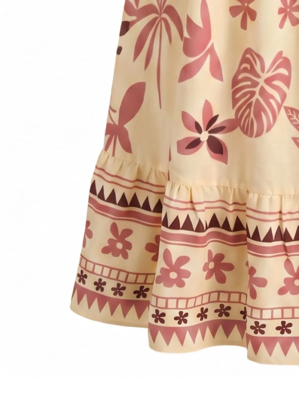 1970s Square Neck Floral Boho Flutter Sleeve Dress sold by Retro Stage product image thumbnail 5