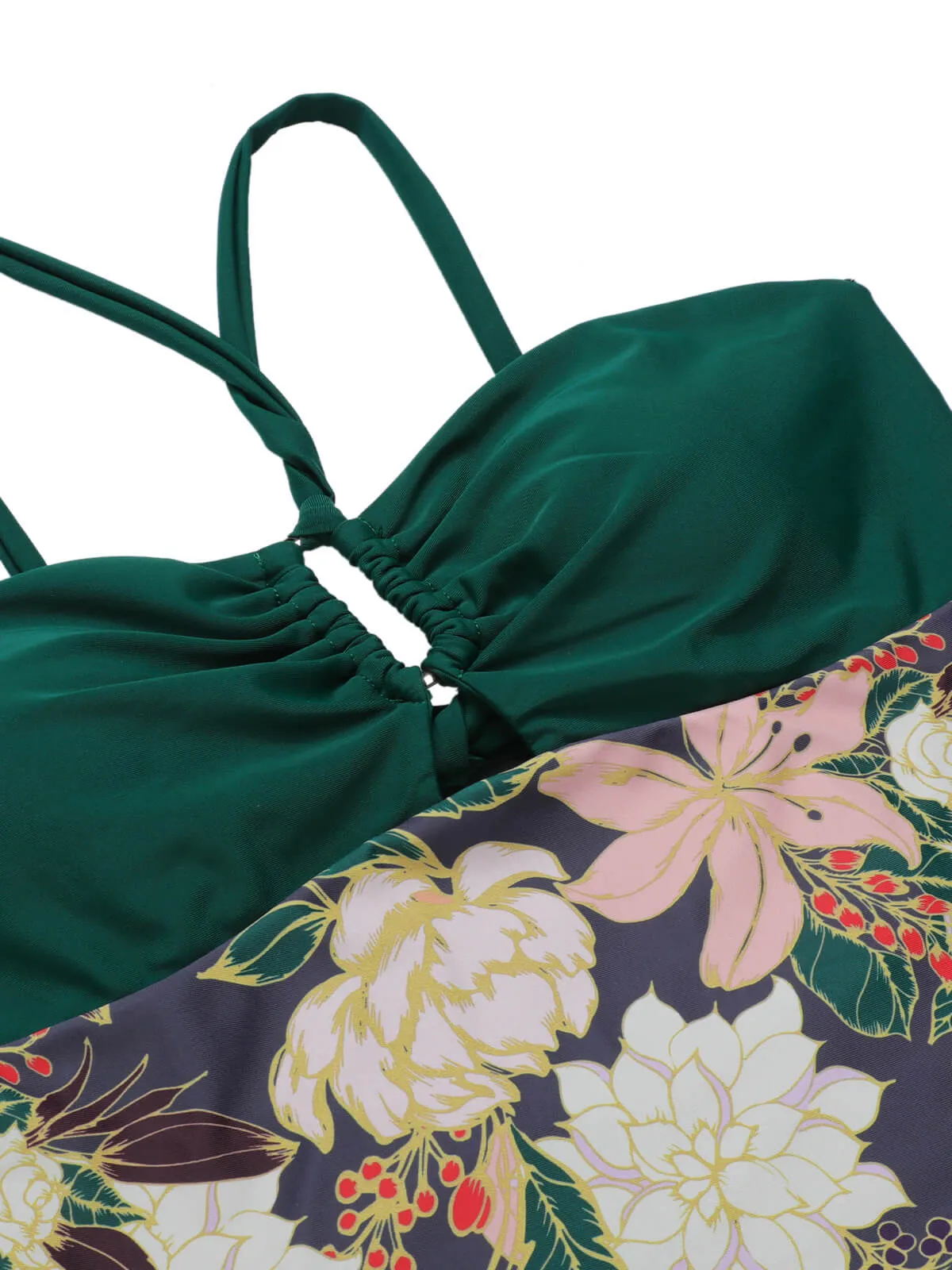 Multicolor 1960s Floral Halter One-Piece Swimsuit sold by Retro Stage product image thumbnail 4