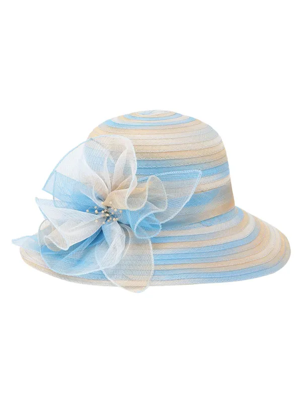Retro Stripe Gradient Organza Sun Hat made by Retro Stage