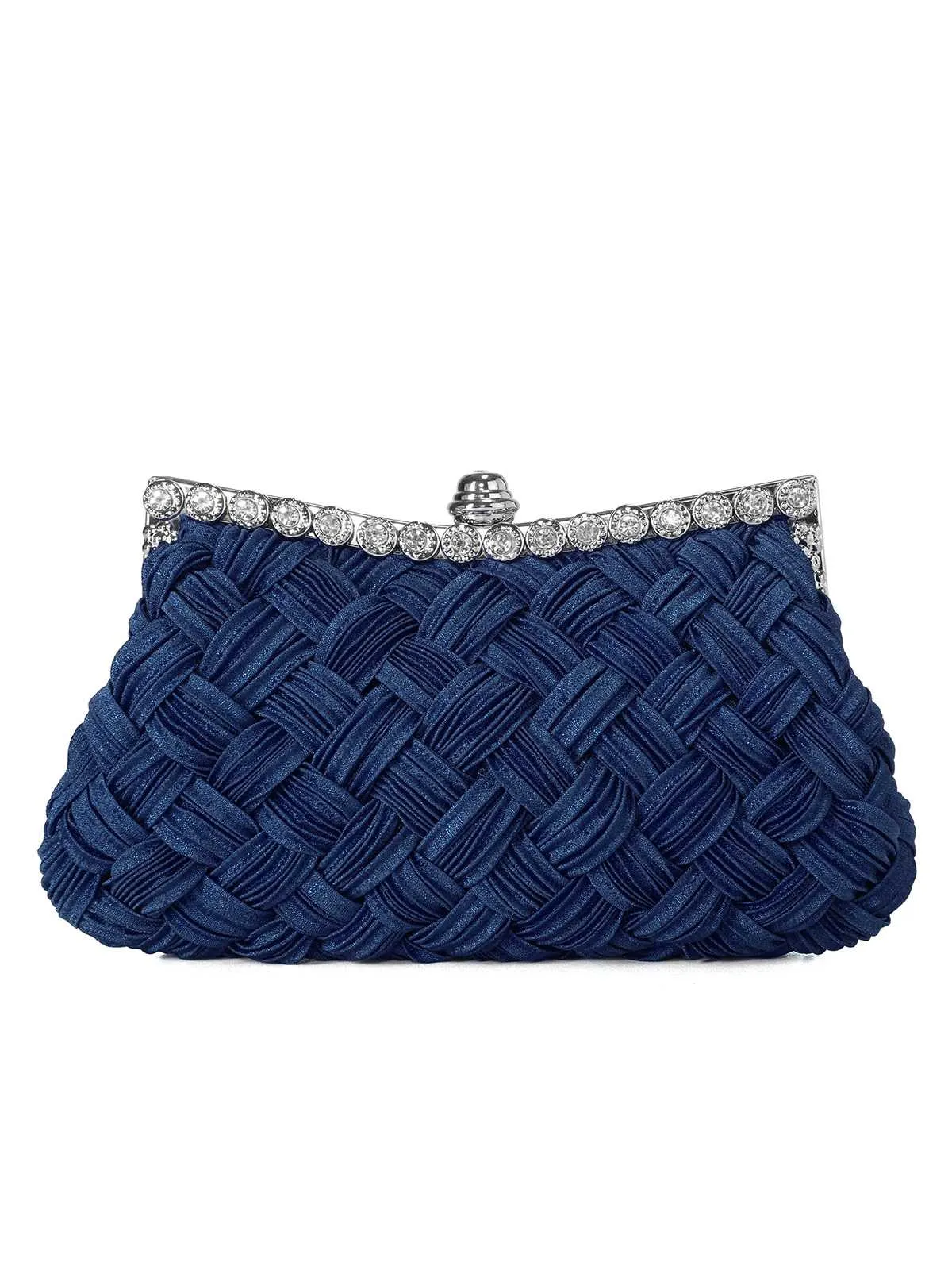 Satin Woven Diamond Evening Bag sold by Retro Stage product image thumbnail 5