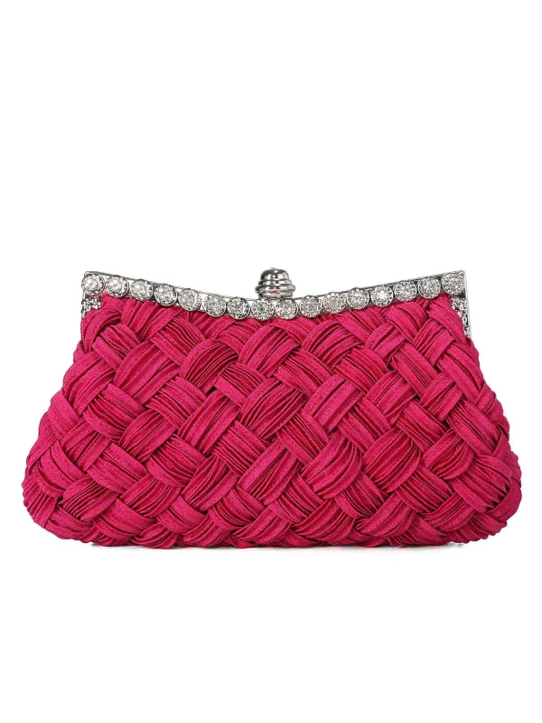 Satin Woven Diamond Evening Bag made by Retro Stage