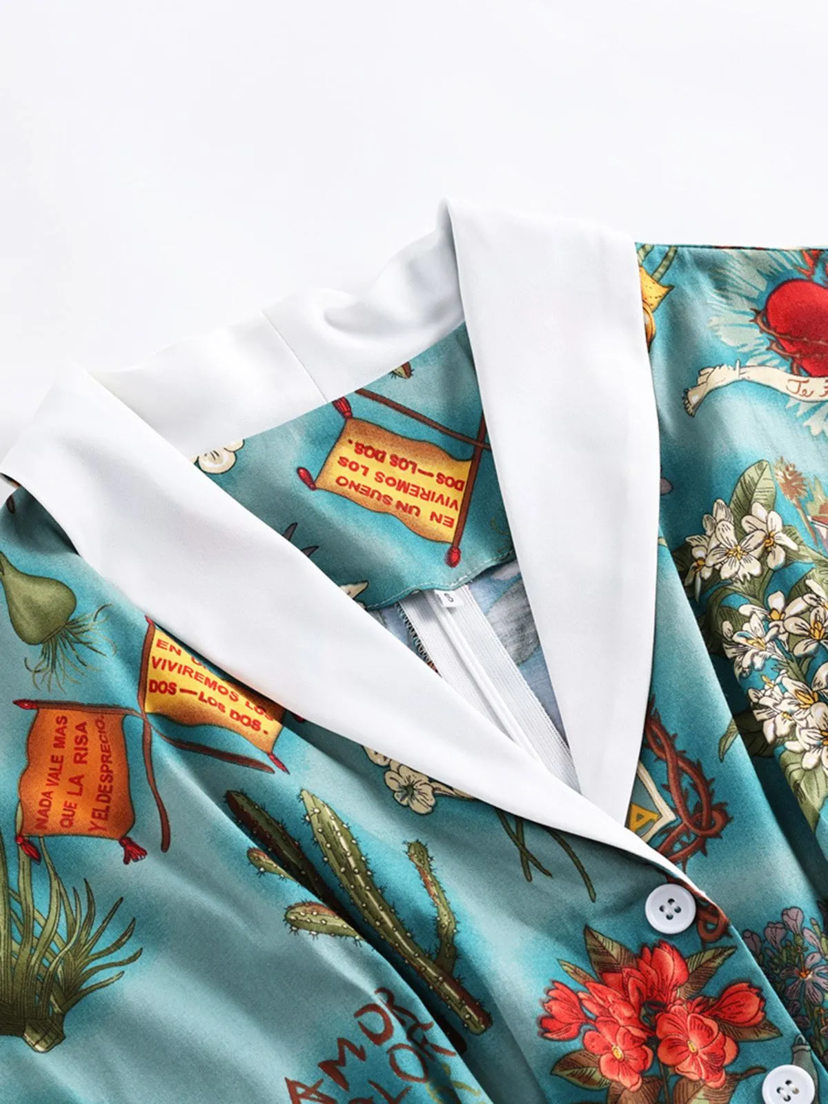 Blue 1950s Button Comics Swing Dress sold by Retro Stage product image thumbnail 3