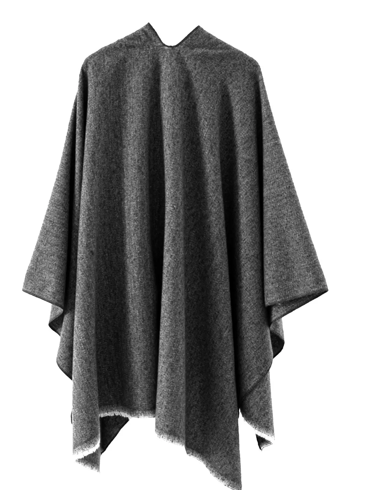1970s Raw Edge Solid Belted Poncho sold by Retro Stage product image thumbnail 4