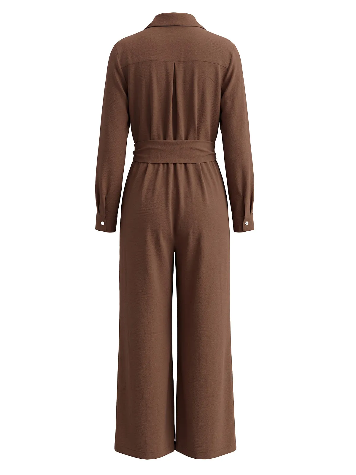1930s Collared Button‑Front Long Sleeve Wide Leg Jumpsuit sold by Retro Stage product image thumbnail 5