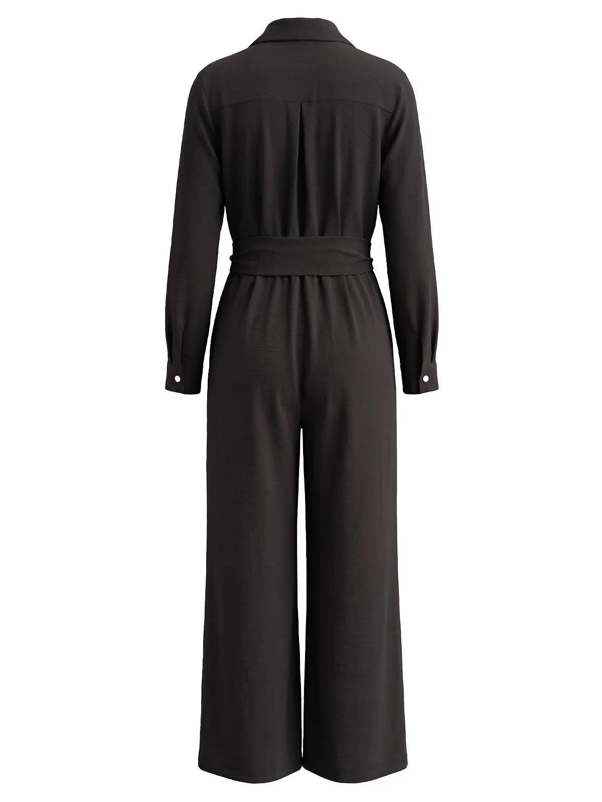 1930s Collared Button‑Front Long Sleeve Wide Leg Jumpsuit sold by Retro Stage product image thumbnail 3