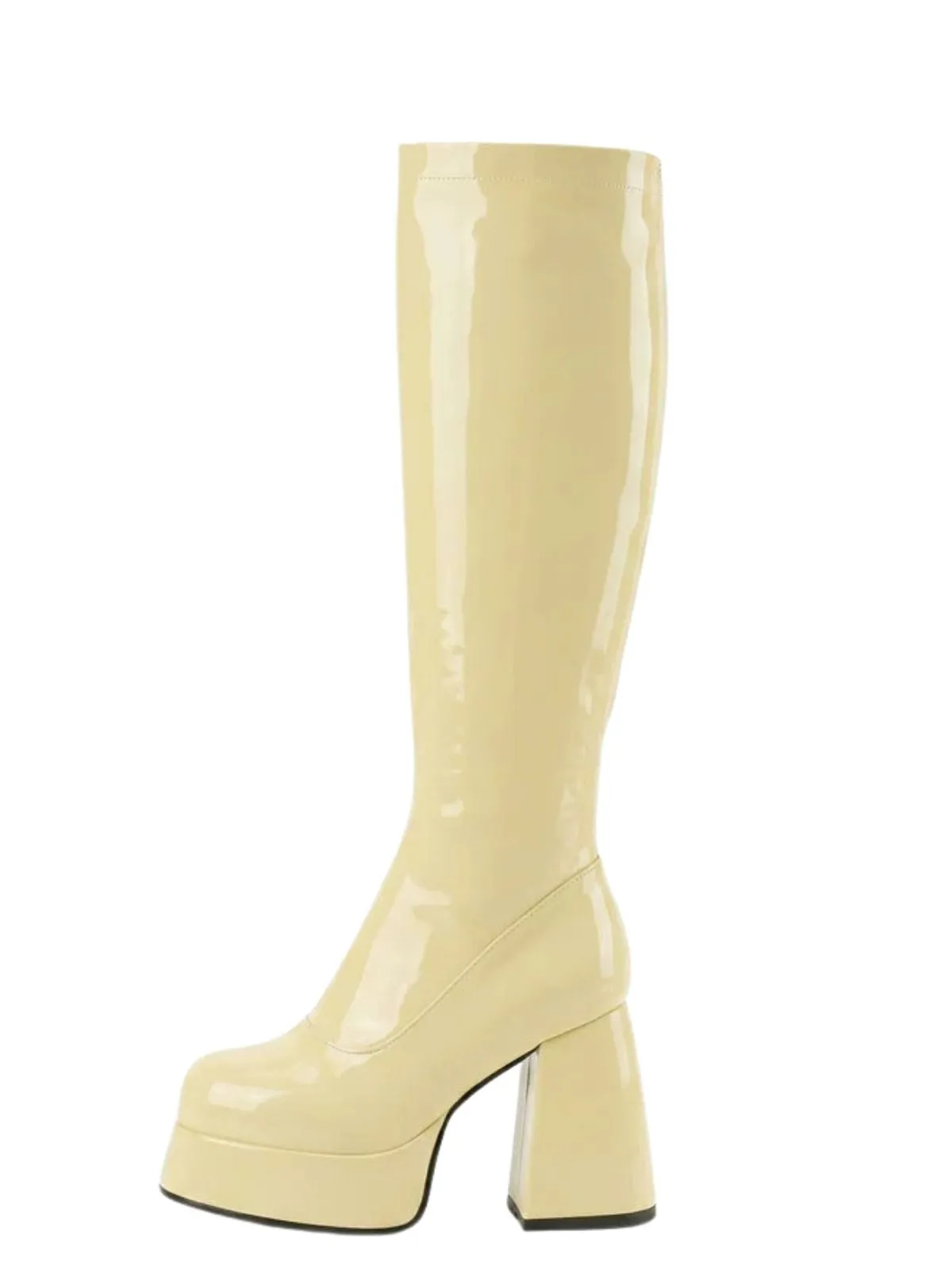 PU Leather Platform Round Toe Chunky Heel Boots sold by Retro Stage product image thumbnail 3